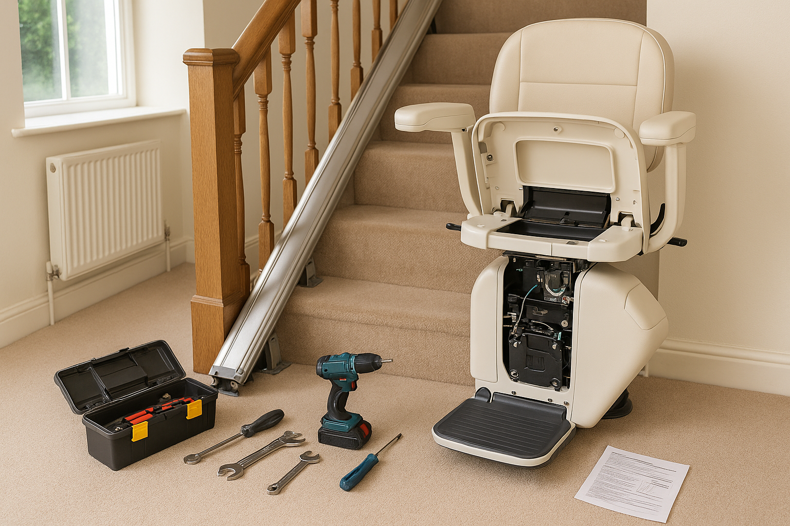Stairlift removal in Leeds home – straight stairlift
